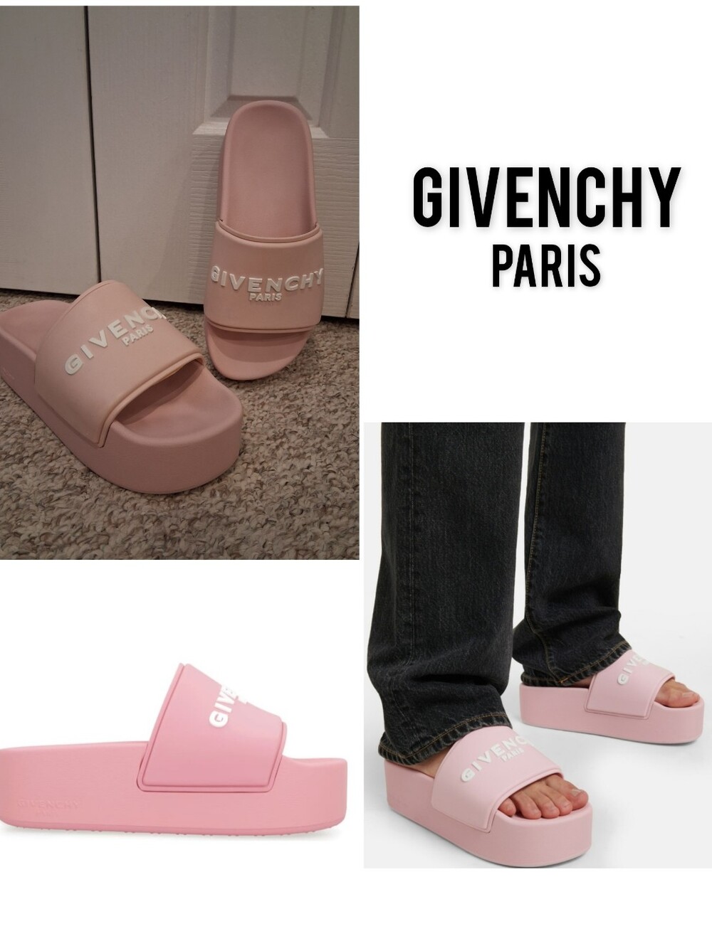 Givenchy Pink Platform Slide Sandals